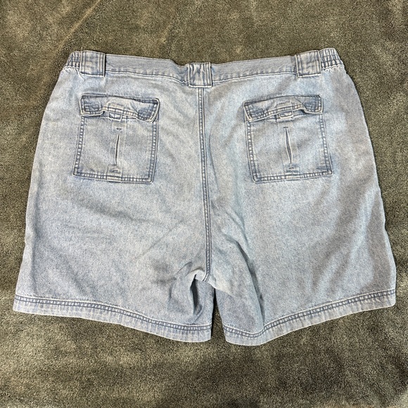 St. John's Bay Light Blue Denim Shorts with Button Detail - Picture 2 of 5